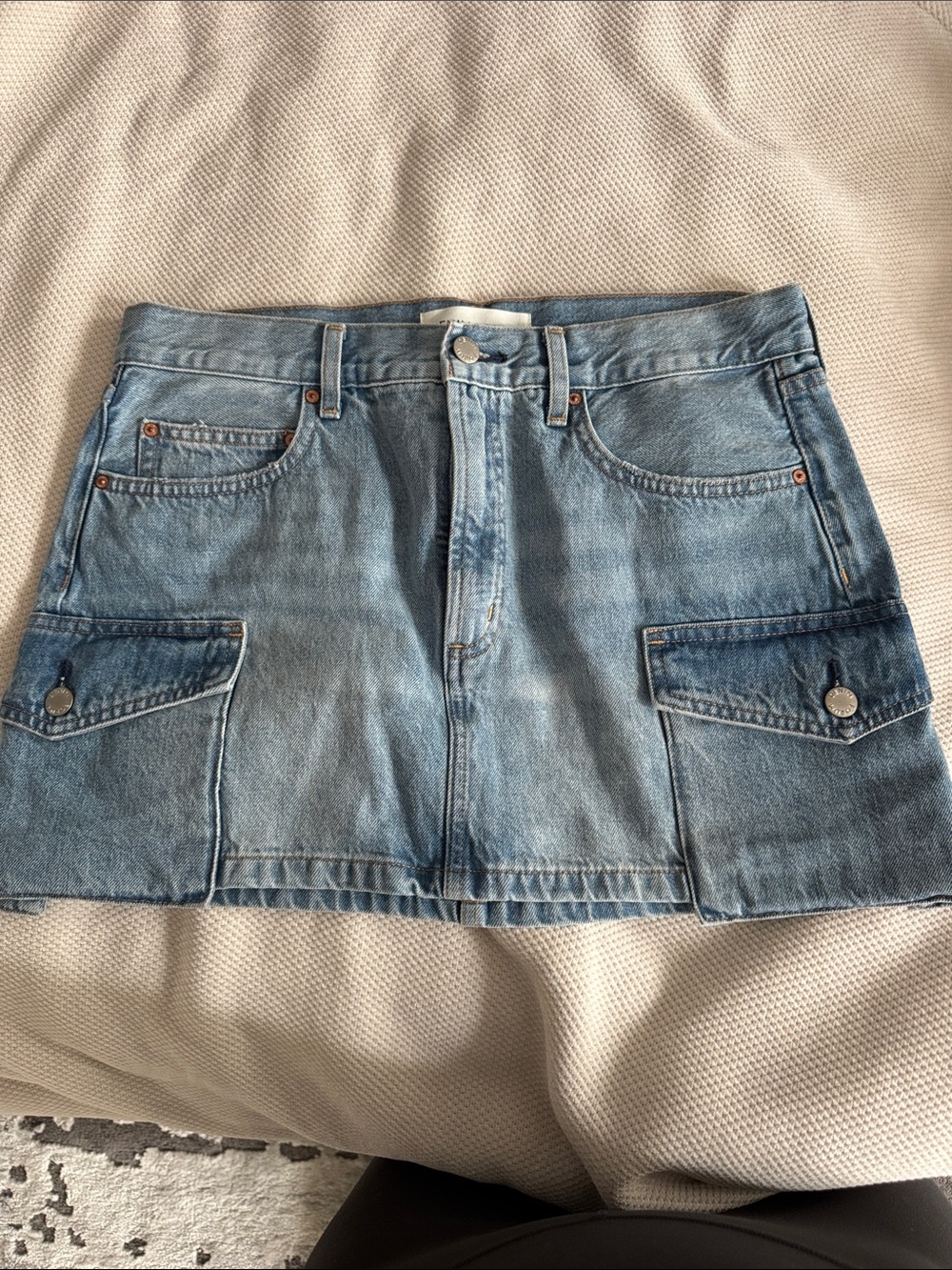 Aritzia Denim Forum Light Blue Cargo Denim Mini Skirt